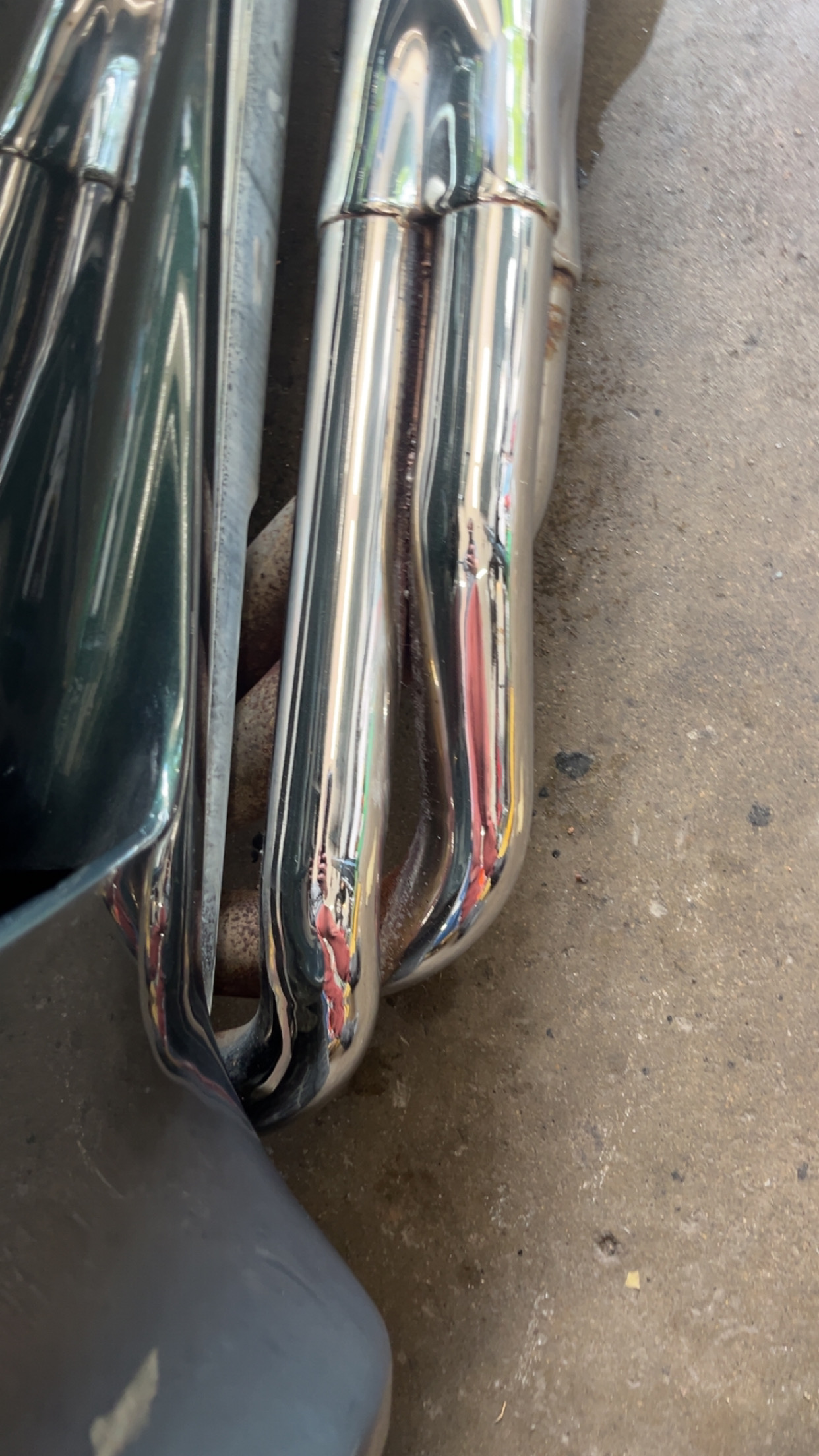 Polished exhaust tip after detailing